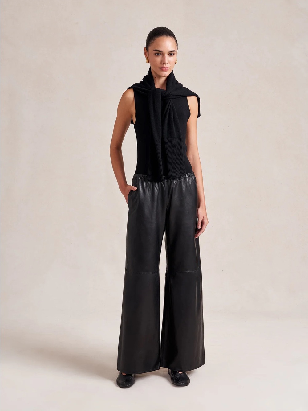 La Ligne Black Lamb Leather Colby Pants sz XS